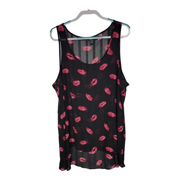 TORRID WOMEN SLEEVELESS SEMI SHEER FLOWY TANK TOP SEMI SHEER SIZE 2X BLACK - Picture 1 of 9